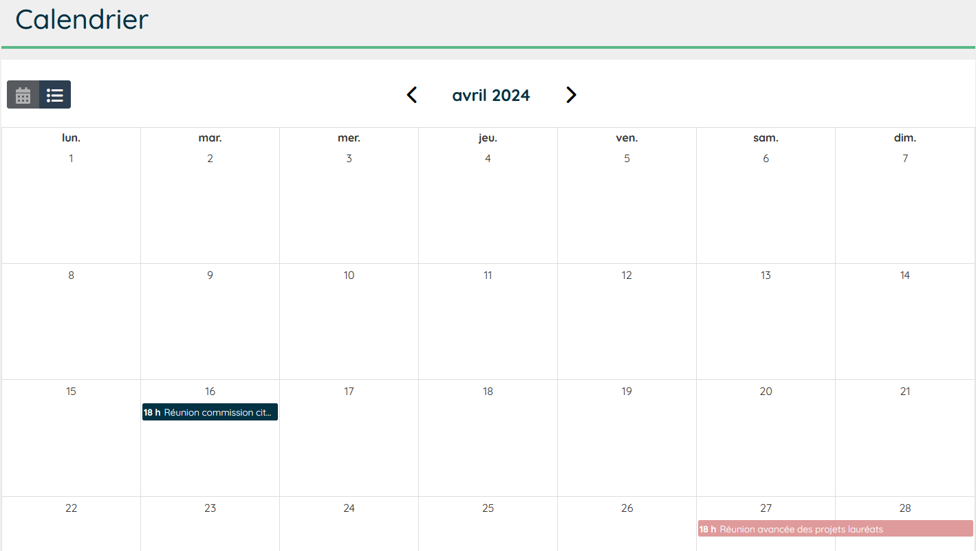 calendrier plateforme participative